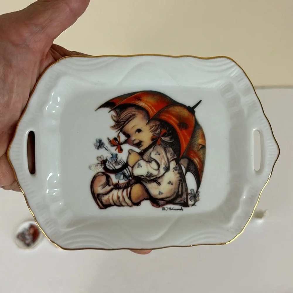 M J Hummel Umbrella Girl Mini Tea Set Reutter Porzellan Goebel Germany - Picture 5 of 12